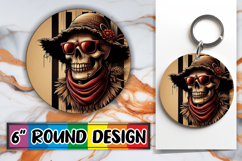 Timeless Keychain Round Style PNG, Skull Product Image 1