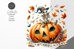 Halloween clipart, Skeleton clipart, Autumn clipart Product Image 1