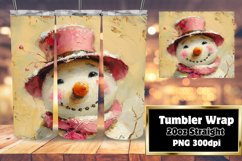 Snowman Tumbler Wrap - Winter Holiday Sublimation 20oz Product Image 1