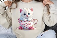 Valentines Day Kitty Cups Clipart PNG Product Image 1