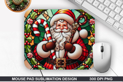 Santa Mouse Pad Sublimation, Christmas Mouse Pad PNG Design Product Image 1