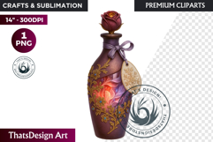 Magical Potion Bottles PNG, Fantasy Witchcraft Clipart witch Product Image 1