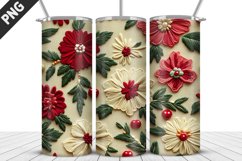 3D Flowers Tumbler Wrap | Sublimation Design | Tumble PNG Product Image 3
