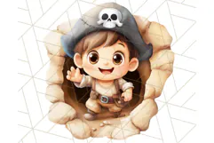 Cartoon Pirate Kids and Animals PNG Clipart for Fun Designs Product Image 4