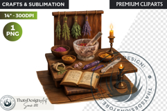 Cosy Witch's Apothecary magic Clipart PNG witchcraft graphic Product Image 1