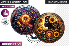 International Women's Day Round Cliparts &amp; Backgrounds PNG Product Image 1