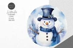 Christmas clipart, Snowman clipart, Blue Christmas Product Image 1