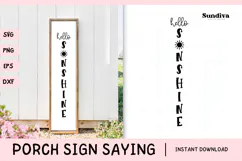 Porch Sign Saying SVG | Hello Sunshine Product Image 1