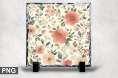 Pastel Flowers Square Sublimation Slate Design Product Image 1