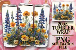 Vibrant Floral Tumbler Wrap for Spring Product Image 1