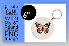 Vibrant Round Design for Keychains , Butterfly Product Image 1