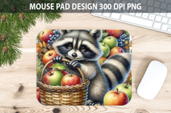 Raccoon Mouse pad Sublimation - Thanksgiving Animal PNG Product Image 1