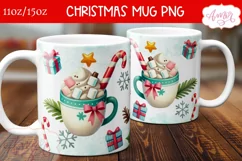 Hot cocoa mug PNG wrap, Cute Christmas coffee mug PNG Product Image 2