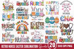 Retro Nurse Easter Sublimation Bundle PNG Product Image 1
