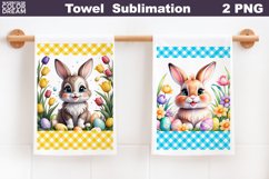 Easter Bunny Towel | Spring Animal Kitchen Towel Product Image 1