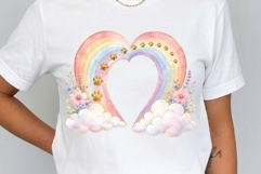Rainbow Bridge Heart Clipart | 15 PNG Pet Memorial Hearts Product Image 3