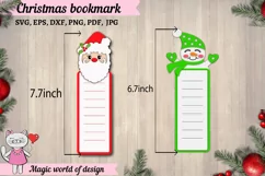 Christmas Bookmark SVG, Santa Claus ,Snowman svg Product Image 6