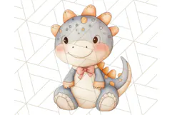 Cute Pastel Dinosaur Clipart PNG for Nursery Art, Baby Decor Product Image 4
