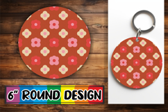 Joyful Circle Car Coaster Design PNG, Valentine's Pattern Product Image 1