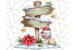 Christmas Penguins The Beach Clipart PNG, Tropical Holiday Product Image 4