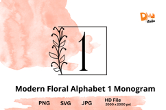 Modern Floral Alphabet Monogram Product Image 1