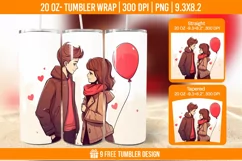 Valentines day Tumbler Wrap Designs, Sublimation Wrap Product Image 1