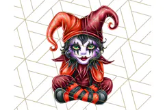 Creepy Clown Halloween PNG Clipart, Spooky Circus Art Product Image 4