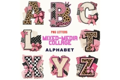 Mixed Media Collage Alphabet PNG, Leopard Print Letter Product Image 3
