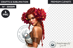 Royal Hydrangea Guardian Fantasy Warrior Floral Graphic Product Image 1