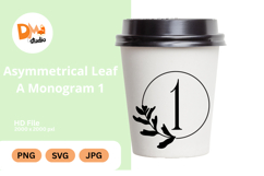 Asymmetrical Leaf Monogram Product Image 1