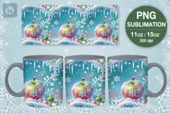 Frozen Apple Christmas Vibe mug wrap. 11&15oz Product Image 1