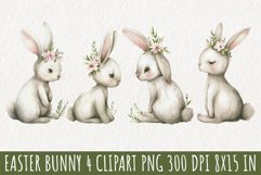 Easter Bunny Clipart | Spring Clipart | Easter Sublimation Product Image 1