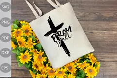 Pray Y'all SVG Cut Files. Christian Quote SVG Design Product Image 3
