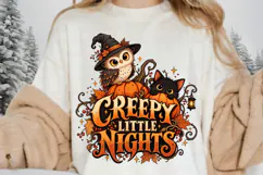 Creepy Little Nights Halloween Owl and Black Cat Pumpkin Product Image 2