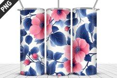 Flowers Tumbler Wrap | Sublimation Design | Tumbler PNG Product Image 1