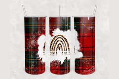 Leopard Rainbow Red Paid Bleached 20oz skinny tumbler Product Image 1