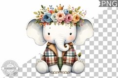 Floral Crown Elephant Sublimation - Clipart Bundle Product Image 4