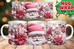 Frosty Elegance in 3D: Christmas Mug Wrap Product Image 1