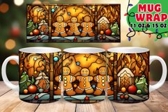 Christmas Stained Glass Whirl 11oz 15oz Mug Wrap Product Image 1