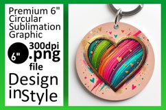 Gorgeous Circle Design Keychain Template , Heart Product Image 1