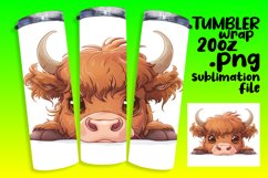 Adorable Peekaboo Cow Tumbler Wrap - Sublimation Product Image 1