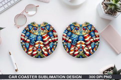 4th Of July Car Coaster Sublimation| 4th Of July Coaster PNG Product Image 1