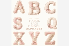 Floral Lace Alphabet PNG Bundle | 26 Feminine Letters, Pink Product Image 2