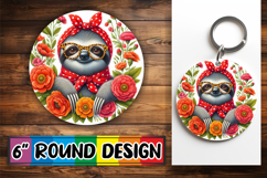 Joyful Circle Coasters Sublimation, Cute Animals Product Image 1
