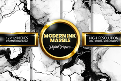 Modern ink marble Digital Papers - 04 variations Product Image 1