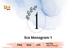 Eco Monogram Minimal Nature- Inspired Letter Set PNG SVG JPG Product Image 1