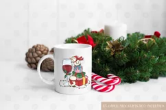 Christmas Snowmen Sublimation | Christmas PNG | Red Wine PNG Product Image 3