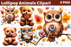 Lollipop Animals Clipart PNG Product Image 1