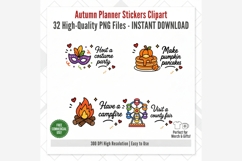Fall Planner Stickers Clipart Bundle | 32 PNG Files, Autumn Product Image 2