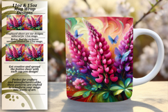 CUSTOM PNG Mug Wrap Design 11oz , Flowers Product Image 1